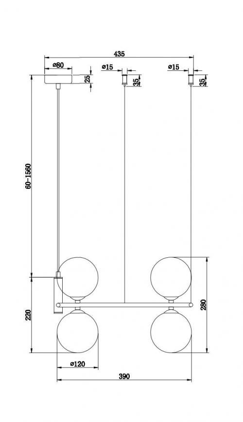 MAYTONI - pendant luminaire Ring  MOD013PL-04BS G9, 4X25W