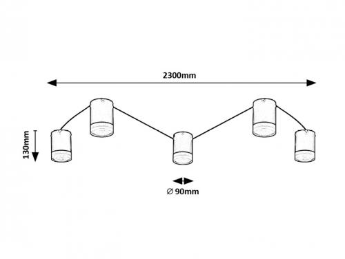 RABALUX - Ceiling lamp 71295  Looplab  G9✴5xMAX28W✴L230cm