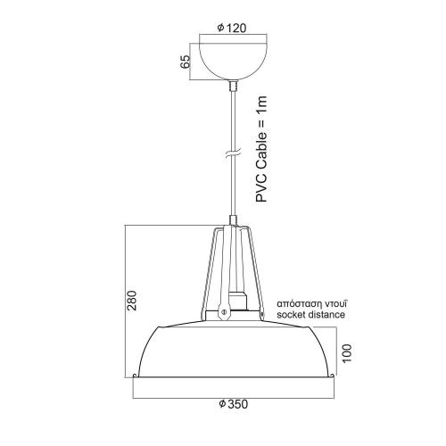 ACA LIGHTING -  Vintage  KS204534CR