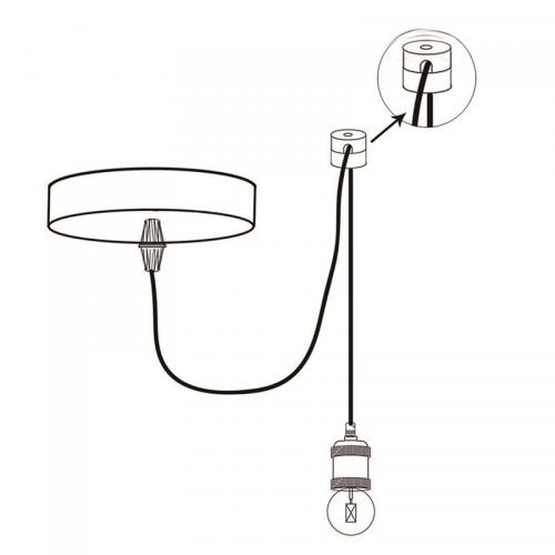 TNL - Pass-through cable hanger for ceiling black PS188-BK