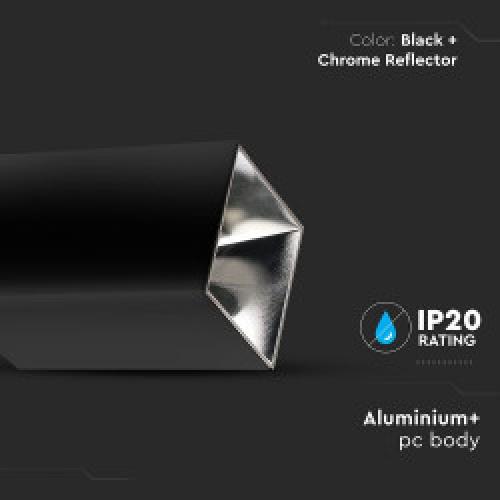 V-TAC - GU10 Fitting Square Black Chrome SKU: 8994