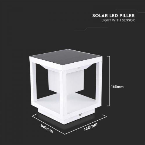 V-TAC - LED Соларен Стълб Бял 3000К SKU: 6806 