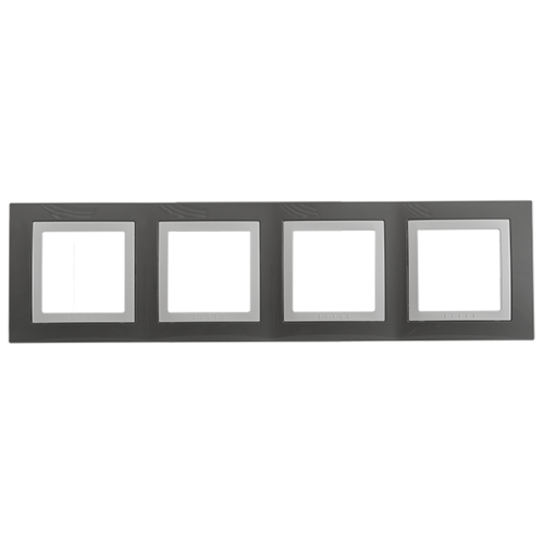 SCHNEIDER ELECTRIC - MGU2.008.858 Unica Basic - cover frame - 4 gang - technical grey/white