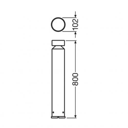 OSRAM - LEDVANCE OUTDOOR LED BOLLARD 800 POLE 6 W 3000 K SST