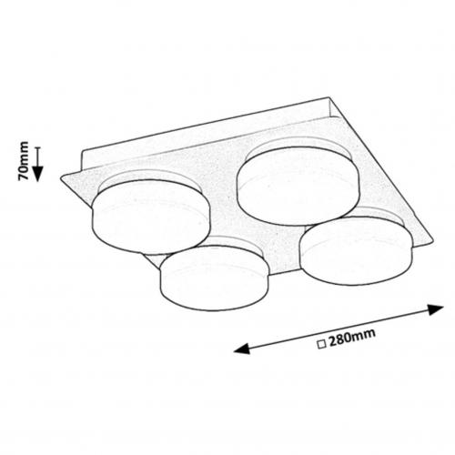 RABALUX - Плафон за баня ATTICHUS 75004 LED 21W 1900lm 4000K IP44
