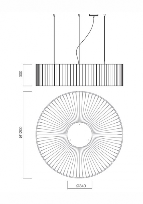 REDO GROUP - pendant luminaire  ROLLER  ROS120PG  SU 6X42W E27 PONGE