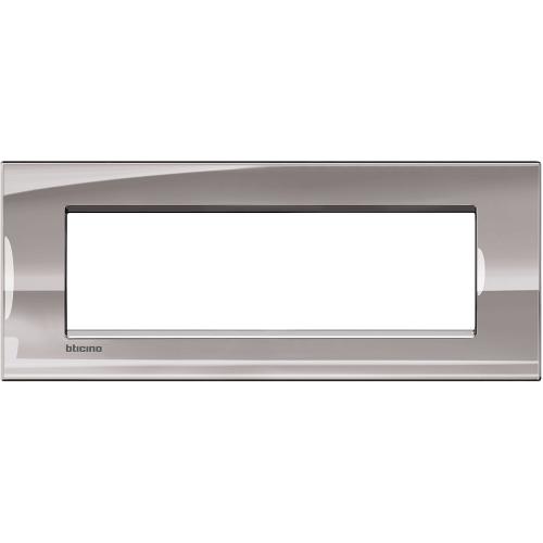 BTICINO - LNA4807NS Square cover plate 7 modules - nickel tin polished 