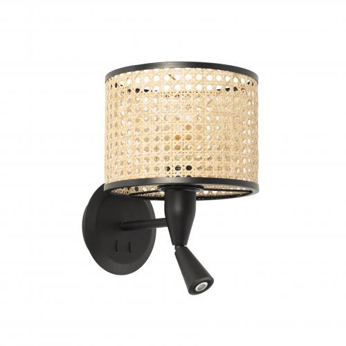 FARO - MAMBO Black wall lamp with LED reader Ref.64309