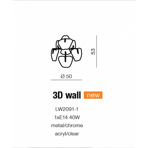 AZZARDO - Аплик 3D LW2091-1 