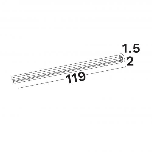 NOVA LUCE - Линеен профил за повърхностен монтаж  Д:119, Ш:1.5, В:2 см.  9540130  Linear Lighting Profiles B / IP20 ✴ Черен