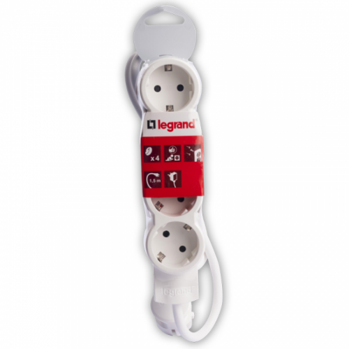 LEGRAND - Multi-outlet extension - 4x2P+E - 5 m cord