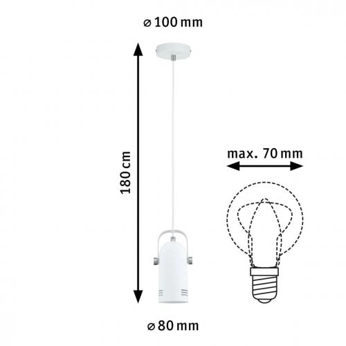 PAULMANN - Pendant   79767  Neordic Lavea E27⚡1 х max. 15W✴White