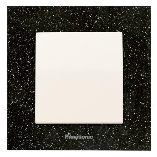 PANASONIC - Единична рамка Corian/камък черен кварц Karre plus WKTF08013CB