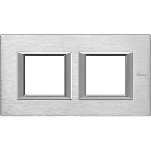 BTICINO - HA4802M2HCR rectangular cover plate 2х2modules - Brushed chrome - metal