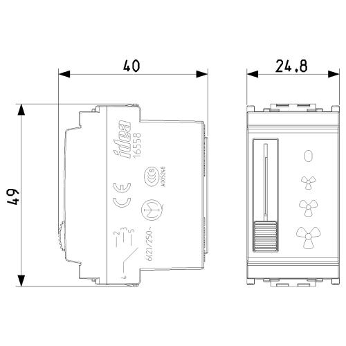 VIMAR - 16558 - 1P 6(2)A slide switch grey