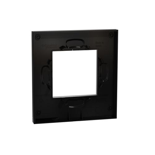 SCHNEIDER ELECTRIC - NU600286 New Unica - cover frame - 1 gang - 1 x 2 modules - black glass