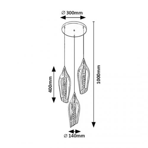 RABALUX - PENDANTS BELLINI 72203 E27 3X MAX 60W