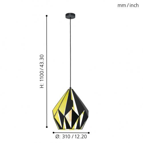 EGLO - pendant luminaire 49256 CARLTON 1