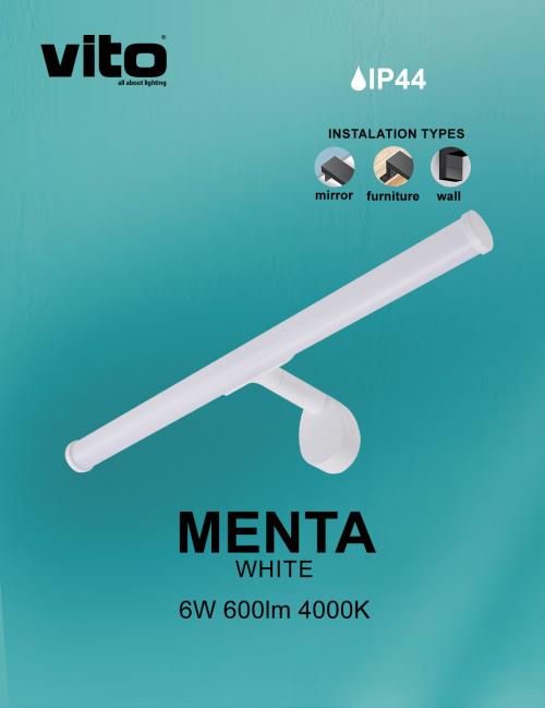 VITO - LED ЛАМПА ЗА БАНЯ MENTA 6W 4000K 40CM IP44 БЯЛА 2110350