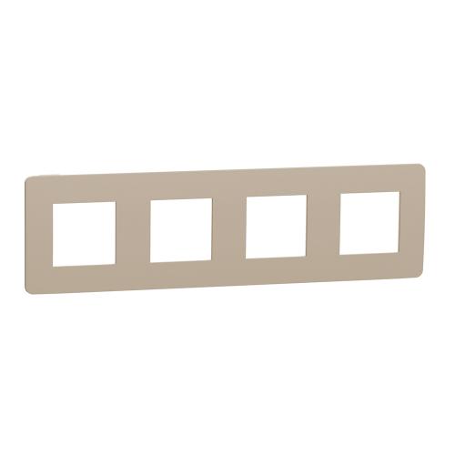 SCHNEIDER ELECTRIC - NU280827 cover frame - 4 gangs - 4 x 2 modules - cappuccino/ ivory