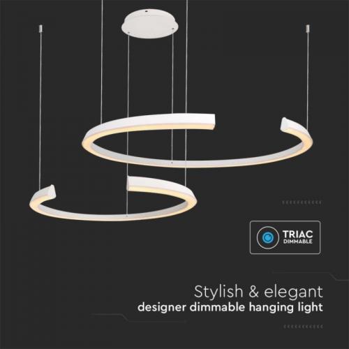 V-TAC - LED Осветител 48W Висящ 1100x800x1200мм Димиращ Бял 4000К SKU: 14993
