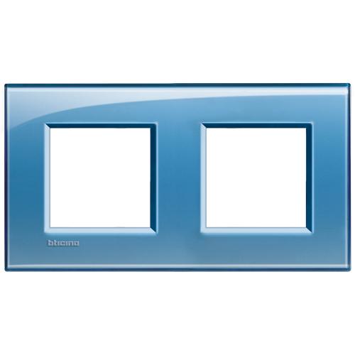 BTICINO - LNA4802M2AD Square cover plate 2х2modules -blue-technopolymer