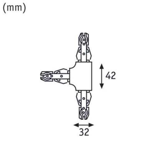 PAULMANN - 95647 URail connector T-piece ⏺104x62mm.  max. 1000W⏺signal white