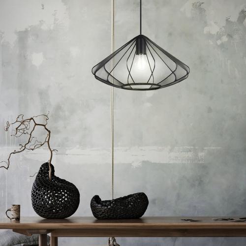 EGLO - pendant light DOLWEN Ø:425mm E27 40W black - 43995