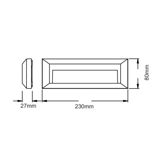 ACA LIGHTING - WALL WHITE PC 230V IP65 2W 3000K 120LM SLIM32W