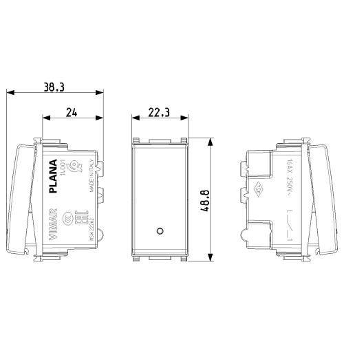 VIMAR - 14001.SL - 1P 16AX 1-way switch Silver