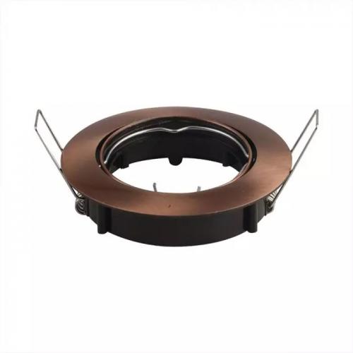 V-TAC - GU10 Fitting Round Movable Bronze SKU: 8580 VT-779RD