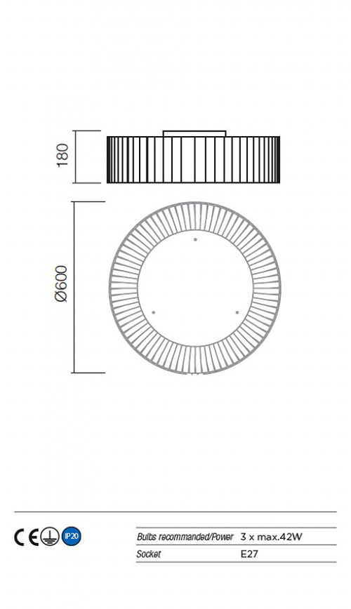 REDO GROUP - Плафон ROLLER  ROC60 PG  PL 3X42W E27 PONGE