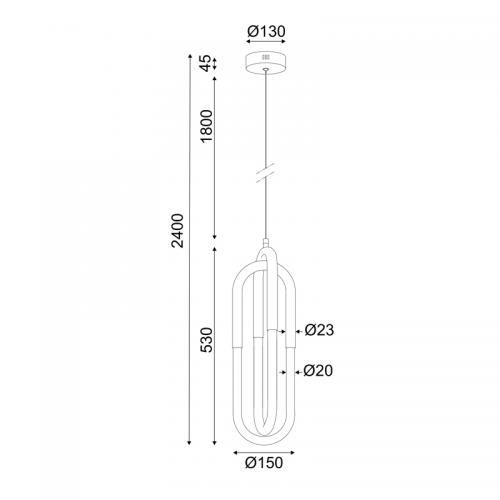 ACA LIGHTING -  ZM33LEDP15CH ^PENDANT LAMP LED 16W 3000K 1120LM VENUS CHROME METAL IP20 15X15XH230CM 