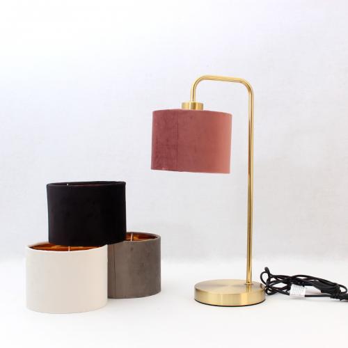 TNL - METAL & VELVET FABRIC TABLE LAMP TNL1008GR