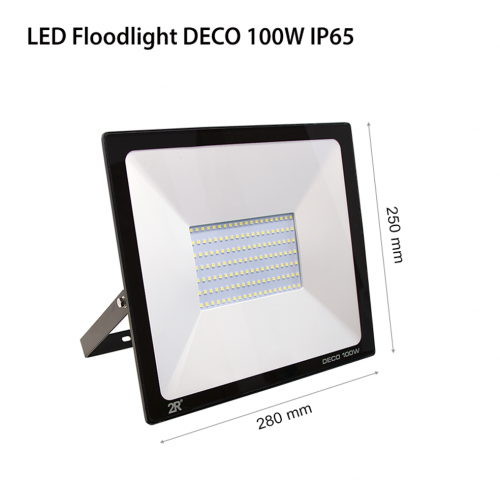 2R - LED прожектор RECORD DECO 100W 6000К IP65 черен