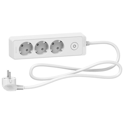 SCHNEIDER ELECTRIC - ST9431W Unica extend - Schuko trailing lead - 3 gangs - white