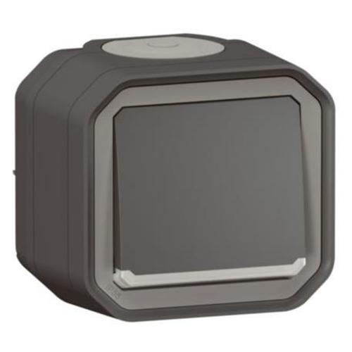 LEGRAND - Button with backlight monobloc for surface mounting color Anthracite IP55 Plexo New 69782L