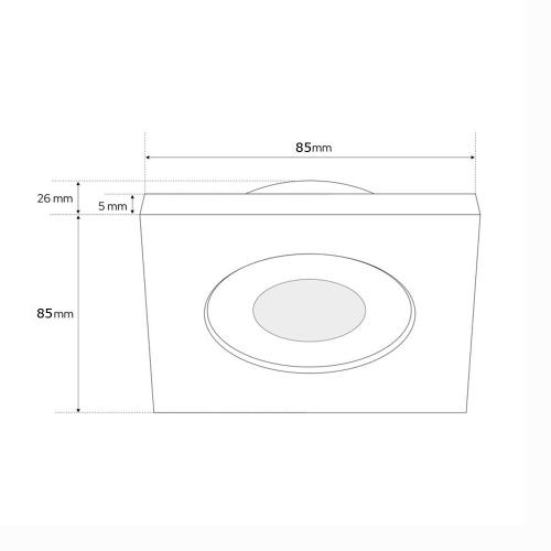 PIPOLUX - Ceiling downlight frame water proof IP44 GU10 85mm, sand white, DDL18494-SWH