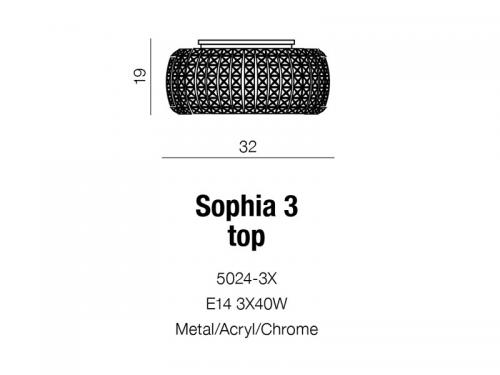 AZZARDO - Плафон  SOPHIA 3 5024-3X / AZ0519