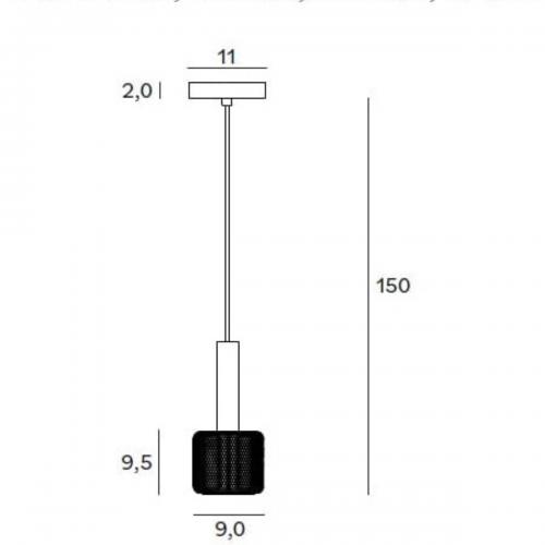 MAXLIGHT - Пендел MESH P0438 ,Ø 9 cm,1 x 5W LED, 450 LM, CRI 80+, 3000K
