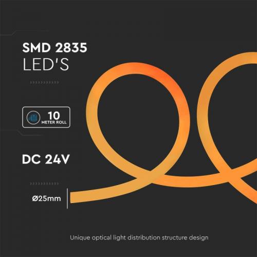 V-TAC -  SKU: 6873 VT-551 12W/M NEON FLEX AMBER 24V 10M ROLL