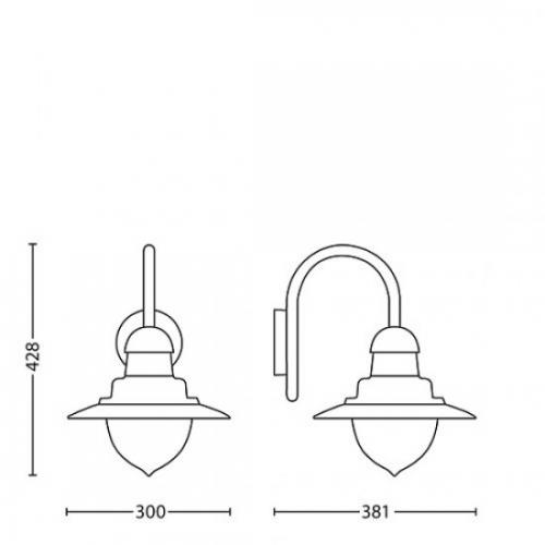 PHILIPS - Градинска лампа Raindrop 60W, E27 01652.30.PN