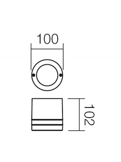 SMARTER - ceiling luminaire   FOCUS  9812  GU10, 1 x max. 28W, IP44