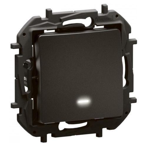 LEGRAND - 1-way switch with backlight Black Niloe New NP2111BK