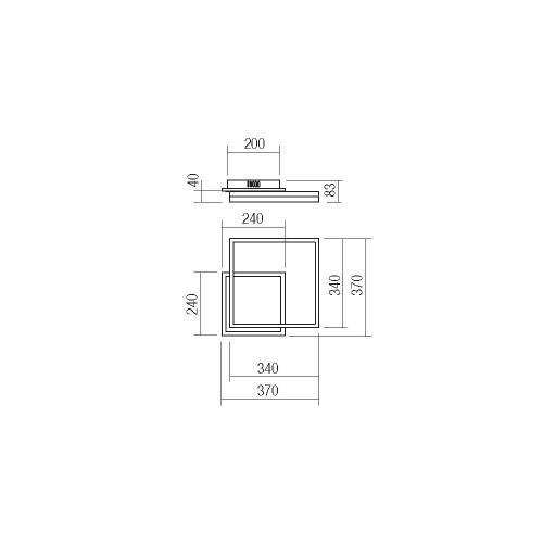 SMARTER - Плафон PRISMA 01-2636 цвят матово черен, матово бял, сатен LED 37W 3000K