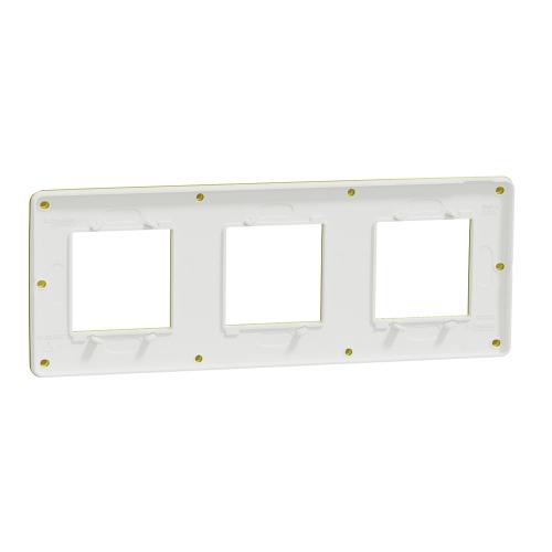 SCHNEIDER ELECTRIC - NU280659 cover frame - 3 gangs - 3 x 2 modules - gold/ white coarse surface