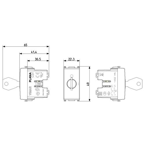 VIMAR - 14087 - 2P NO 16A push button +key white