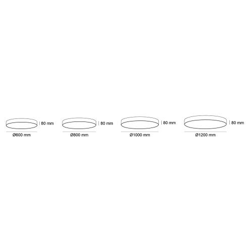 POLARIS LIGHTING - LED плафониера VENY ECO XL Ø800/80mm 100W 3000K 9000lm 110° черна 2106-100