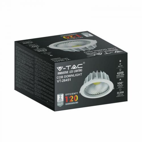 V-TAC - 30W LED COB Downlight Reflector A++ Round 3000K SKU: 211276 VT-26301