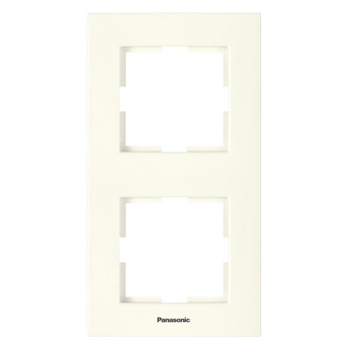 PANASONIC - Двойна рамка вертикална крем Panasonic Kare WKTF08122BG‐EU1